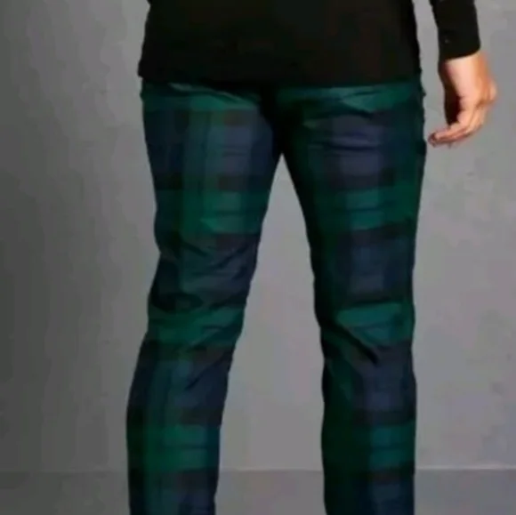 Boohoo Man Skinny Tartan Tailor Trousers Pants Ankle Zip Men 32 Hertiage Plaid - Picture 4 of 15